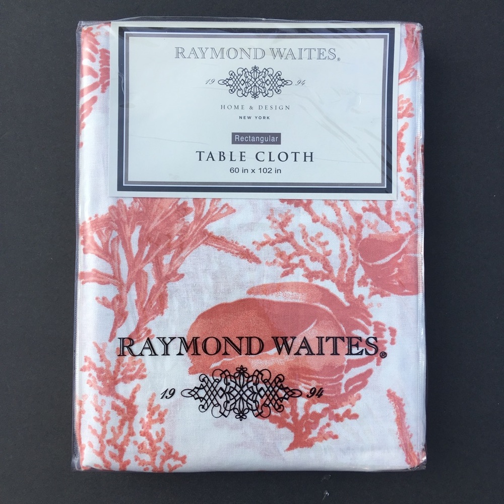 Raymond Waites Tablecloth 60” x 102” Coral Sea Ocean Cotton Summer Party New